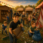 Plakat: Abbauarbeiten Familienfest