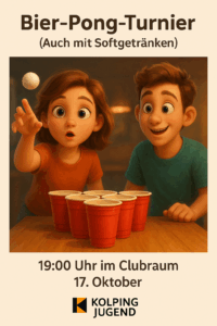 Zwei Personen, die Bierpong spielen