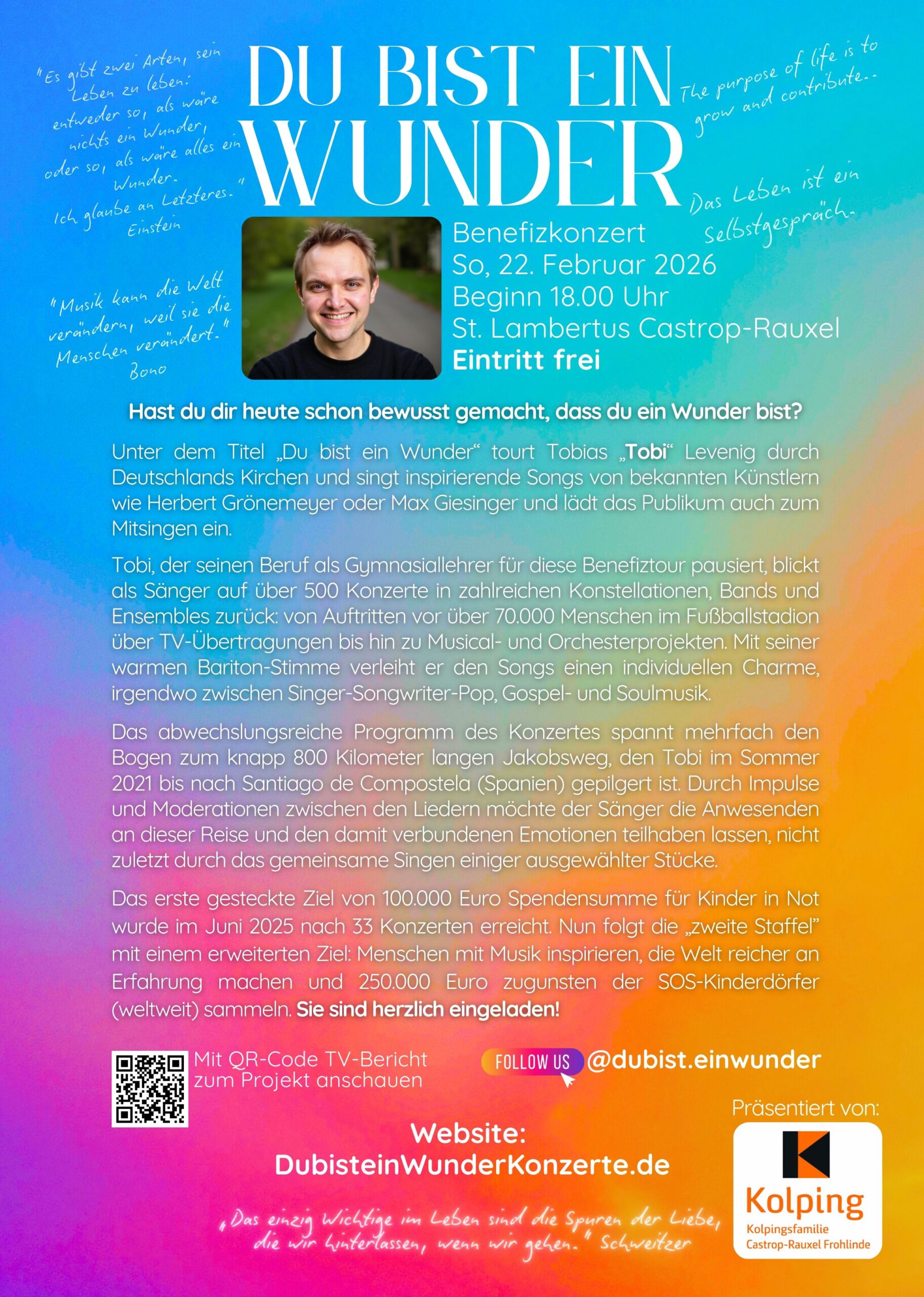 Plakat Du bist ein Wunder Konzert