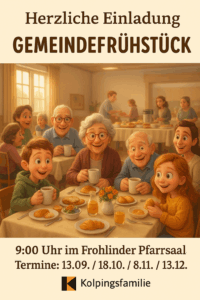 Junge und alte Menschen beim Frühstück