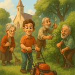 Menschen, die Grünpflege betreiben