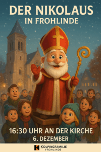 Der Nikolaus, der mit Familien durch die Straßen zieht