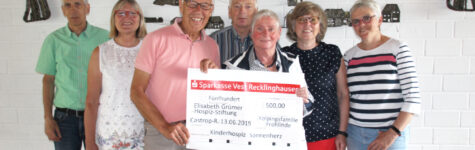 Die Kolpingsfamilie Frohlinde spendet 500,00 € an die Elisabeth Grümer Hospiz-Stiftung