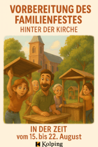 Menschen, die Buden aufbauen