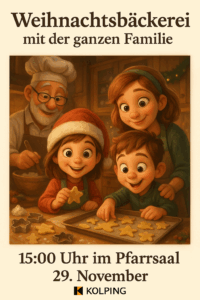 Eine Familien beim weihnachtlichen Backen